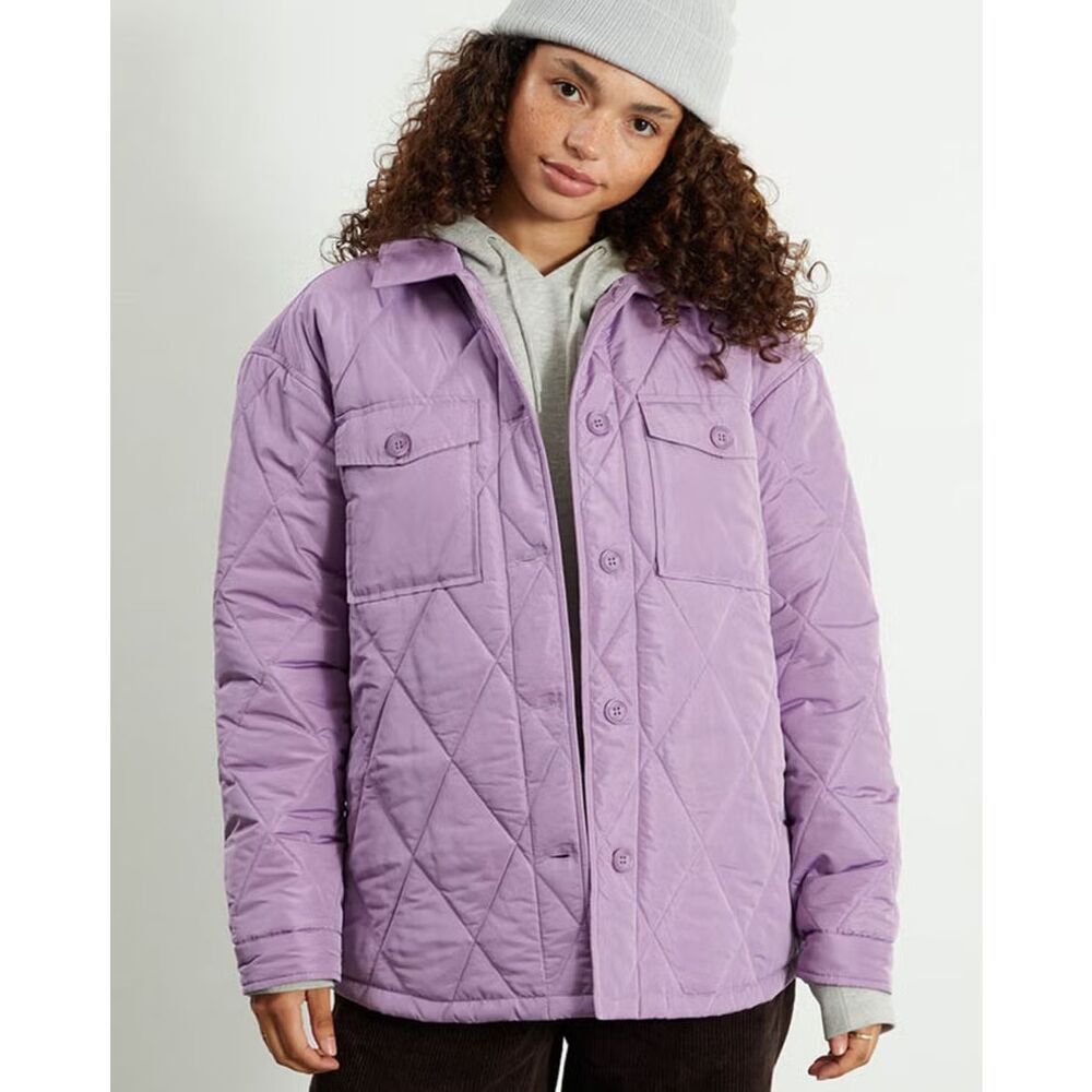LA Hearts Quilted Puffer Jacket Lavender Purple Size M/L